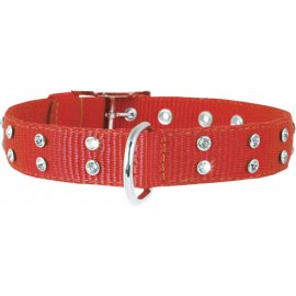 Collar Нейлоновый ошейник двойной для собак со стразами