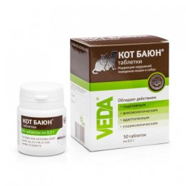 Veda Фитоэлита Кот Баюн успокоительные таблетки для кошек и собак