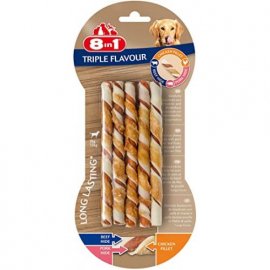 8in1 TRIPLE FLAVOUR TWISTED STICKS лакомство для собак, палочки