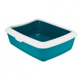 Trixie туалет с бортиком для кошек, бирюзово-белый  (40316)