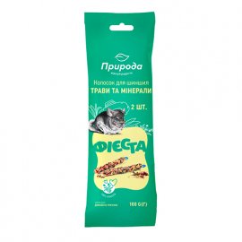 Природа ФИЕСТА КОЛОСОК ТРАВЫ И МИНЕРАЛЫ лакомство для шиншилл, 1 уп. (2 шт.) 100 г