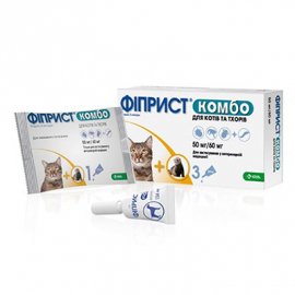 Krka FIPRIST COMBO SPOT-ON (ФИПРИСТ КОМБО ОТ БЛОХ И КЛЕЩЕЙ) капли на холку для кошек