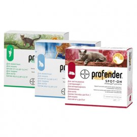 Bayer PROFENDER (ПРОФЕНДЕР) спот-он капли на холку от глистов для кошек