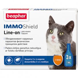 Beaphar IMMO SHIELD капли от блох и клещей для кошек и котят