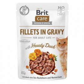Brit Care Cat Fillets in Gravy Duck, Sea Buckthorn & Nasturtium консервы для кошек УТКА В СОУСЕ