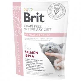 Brit Veterinary Diet Cat Grain Free Hypoallergenic Salmon & Pea сухой беззерновой гипоаллергенный корм для кошек ЛОСОСЬ и ГОРОХ