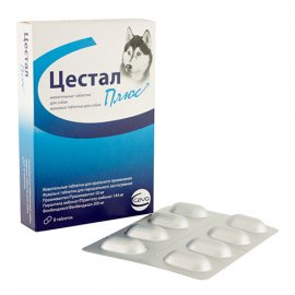 Ceva ЦЕСТАЛ ПЛЮС антигельмінтик для цуценят та собак зі смаком печінки