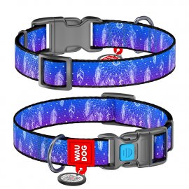 Collar WAUDOG Nylon ошейник c QR паспортом, пластиковый фастекс, ЛОВЕЦ СНОВ