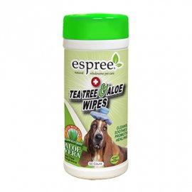 ESPREE (Эспри) Tea Tree and Aloe Wipes - Влажные салфетки с маслом чайного дерева и алое для собак, 50 шт.