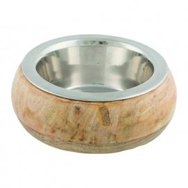 Trixie STAINLESS STEEL BOWL миска металлическая в деревянной рамке (2482)