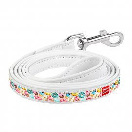 Collar WAUDOG ПОНЧИКИ кожаный поводок для собак, белый