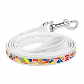Collar WAUDOG ВИТРАЖ кожаный поводок для собак, белый