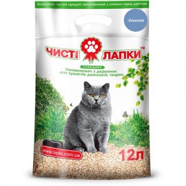 Чистые лапки ЛАВАНДА СТАНДАРТ ДРЕВЕСНЫЙ наполнитель в туалет для котов