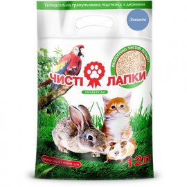 Чистые лапки ЛАВАНДА УНИВЕРСАЛ ДРЕВЕСНЫЙ наполнитель в туалет для котов