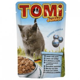 TOMi Junior консерви для кошенят - шматочки в соусі, курка (пауч)