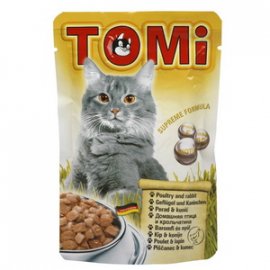 TOMi Poultry+Rabbit консерви для котів - шматочки в соусі, птиця і кролик (пауч)