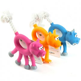 Flamingo ANIMAL WITH ROPE  игрушка для собак, зверек с веревкой