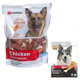Flamingo CALCIUM BONE лакомство для собак в форме куриной ножки, с кальцием