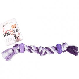 Flamingo COTTON ROPE RUBBER игрушка для собак, канат с двумя кольцами и узлом