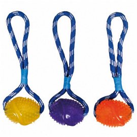 Flamingo FOOTBALL COTTON ROPE игрушка для собак, мяч на веревке с петлей