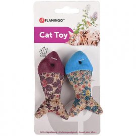 Flamingo MARLY FISH мягкая игрушка для котов, с кошачьей мятой