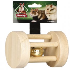 Flamingo RATTLE WITH BELL игрушка для грызунов с колокольчиком, дерево