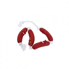 Flamingo SAUSAGE ON ROPE игрушка для собак, сосиска на веревке