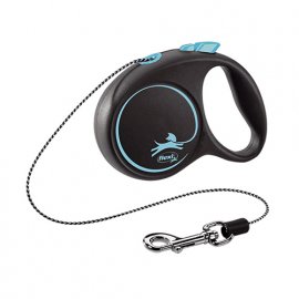 Flexi BLACK DESIGN поводок-рулетка для собак ТРОС, голубой