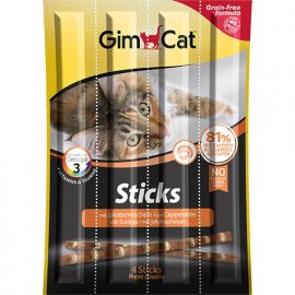 Gimcat STICKS SALMON & SCALLOPS м'ясні палички для кішок ЛОСОСЬ і ГРІБАНКИ (4 шт)