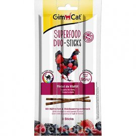 Gimcat Superfood Duo Sticks СHICKEN & FOREST BERRIES (ДУО СТІКС КУРКА ТА ЯГОДИ) ласощі для котів, 3 шт