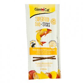 Gimcat Superfood Duo Sticks SALMON & MANGO (ДУО СТИКС ЛОСОСЬ И МАНГО) лакомство для котов, 3 шт