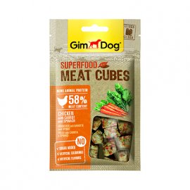 Gimdog Superfood мясные кубики для собак Курица с морковью и шпинатом