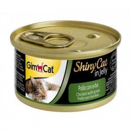 Gimcat (Джимкет) SHINY CAT JELLY (КУРКА & ТРАВА В ЖЕЛЕ) консерви для котів