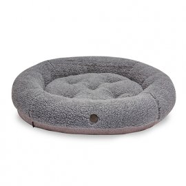 Harley & Cho BAGEL FUR GRAY лежак для собак и кошек овальный с мехом, серый