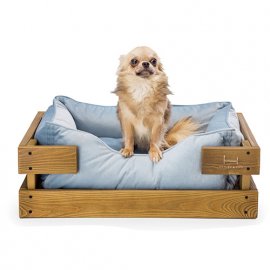 Harley & Cho DREAMER WOOD VELUR лежак с каркасом из натурального дерева (велюр)