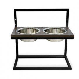 Harley & Cho Lift Brown Wood + Black миски на подставке с регулируемой высотой