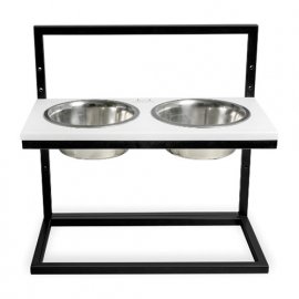 Harley & Cho Lift White Wood + Black миски на подставке с регулируемой высотой