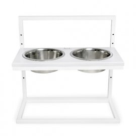 Harley & Cho Lift White Wood + White миски на подставке с регулируемой высотой