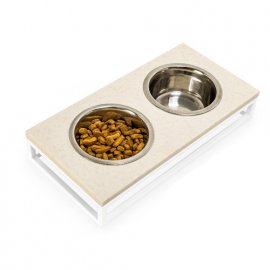 Harley & Cho Lunch Bar Biege Stone + White миски на підставці