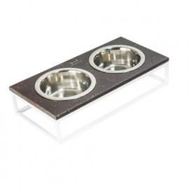 Harley & Cho Lunch Bar Brown Stone + White миски на підставці