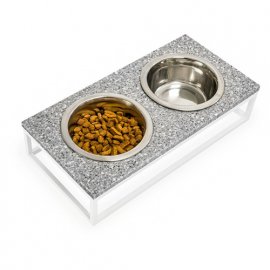 Harley & Cho Lunch Bar Grey Stone + White миски на підставці