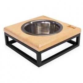 Harley & Cho Natural Wood + Black миска на підставці