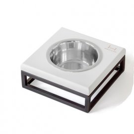 Harley & Cho White Wood + Black миска на подставке