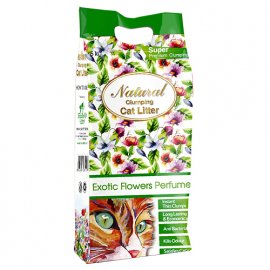 Indian Cat Litter EXOTIC FLOWERS комкующийся наполнитель С АРОМАТОМ ЭКЗОТИЧЕСКИХ ЦВЕТОВ