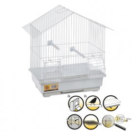 Flamingo (Фламинго) LOMBOK Клетка для маленьких птиц (канарейки), белый металл