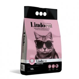 Lindocat PRESTIGE BABY POWDER бентонитовый наполнитель для котов АРОМАТ ДЕТСКОЙ ПУДРЫ