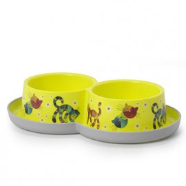 Moderna Friends Forever миска пластикова подвійна для котів, лимонний
