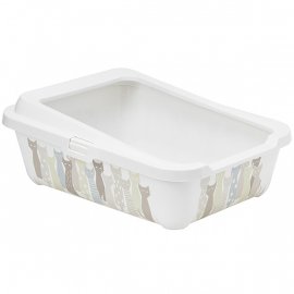 Moderna Hercules Maasai туалет для котів з бортиком, сіро-білий