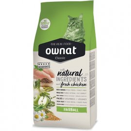 Ownat Classic HAIRBALL корм для выведения шерсти у взрослых котов КУРИЦА