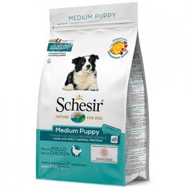 Schesir MEDIUM PUPPY сухий монопротеїновий корм для цуценят середніх порід КУРКА